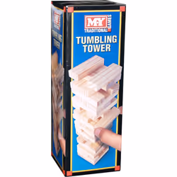 M.Y Traditional Games Mini Tumbling Tower | Wooden Blocks Tower Game