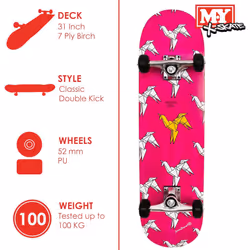 M.Y X-Skate Origami Complete Skateboard for Kids Teenagers & Adults