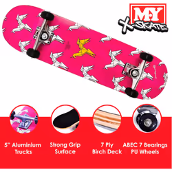 M.Y X-Skate Origami Complete Skateboard for Kids Teenagers & Adults