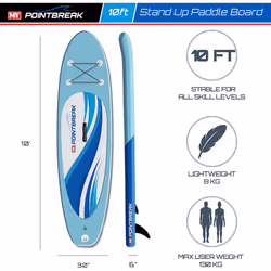 M.Y Pointbreak Paddle Boards 10ft Inflatable Stand Up Paddle Board Paddleboard
