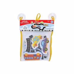 16pc Eva Bath Toys - Vehicles - Hanging Net Bag