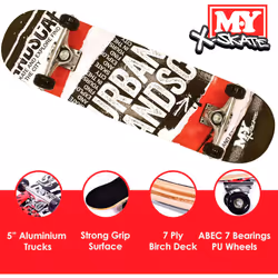 M.Y X-Skate Streets Complete Skateboard for Kids Teenagers & Adults