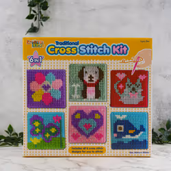 6 in 1 Traditional Cross Stitch Kit for Kids