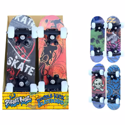 Childrens Beginner Skater 16.5" Double Kick Mini Outdoor Street Skateboard