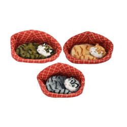 Adorable Sleeping Cats In Basket With Sound Assorted Colours