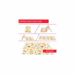KandyToys Folding Wildlife Nursery Floor Mat - Thick Padded XPE Play Mat