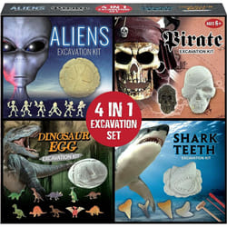 4 In 1 Alien Shark Pirate Dinosaur Excavation Digging Mining Kits