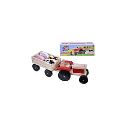 Wooden Tractor & Trailor Farm Animal Nursery Toy Play Set | Wooden Toys | Kids Toys | 12 Months +