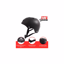X-Skate Small Black Adjustable Junior Skate Helmet For BMX Cycling Scooter Skateboarding