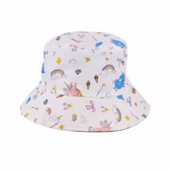 Childrens Unicorn Print Reversible Bucket Hat 54Cm