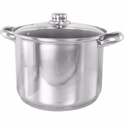 Buckingham Deep Induction Stock Pot with Clear Glass Lid Stainless Steel Multipurpose Pot for Soups and Stews Cookware Sturdy ...