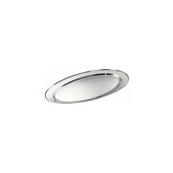 Buckingham Oval Serving Tray Platter Stainless Steel Durable for Dining Parties - 45cm