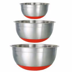 Buckingham Stackable Mixing Bowl Set of 3 Salad Bowls Stainless Steel Non-Slip Base Salad Pasta and Food Prepare