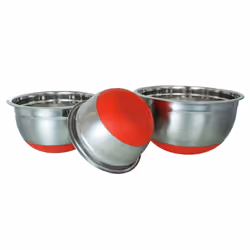 Buckingham Stackable Mixing Bowl Set of 3 Salad Bowls Stainless Steel Non-Slip Base Salad Pasta and Food Prepare