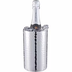 Buckingham Wine Bottle Cooler Double Wall Champagne Chiller Stainless Steel Utensils - Hammered Effect