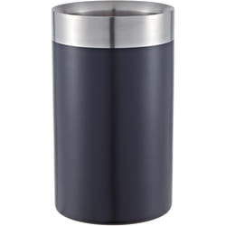 Buckingham Wine Bottle Cooler Double Wall Champagne Chiller Stainless Steel Utensils - Black Finish
