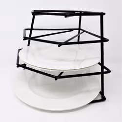 Buckingham 4 Tier Corner Plate Kitchen Organiser - Black