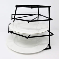 Buckingham 4 Tier Corner Plate Kitchen Organiser - Black