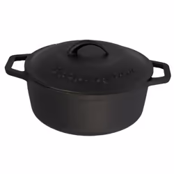 Buckingham Pre-Seasoned Cast Iron Casserole Dish Heavy-Duty Casserole Pot for Healthy Flavour-Rich Cooking 25 cm