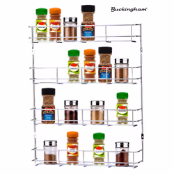 Buckingham Premium 4-Tier Spice Jar Rack Cupboard Organisers for Spices & Packets