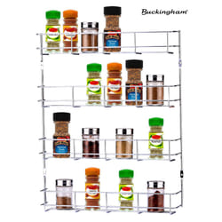 Buckingham Premium 4-Tier Spice Jar Rack Cupboard Organisers for Spices & Packets
