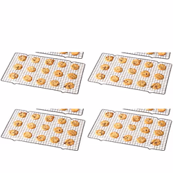 Buckingham Cake Cooling Rack Set of 4 Perfect for Cakes Cookies & Pastries Heavy-Duty Wire Construction for Maximum Airflow & ...