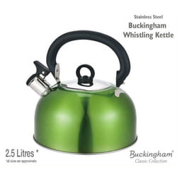 Buckingham Camping Whistling Kettle Met Green 2.5 L