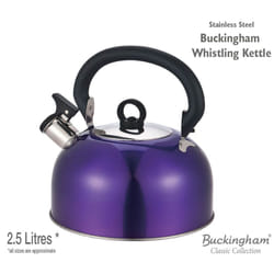 Buckingham Camping Whistling Kettle 2.5 L - Met Purple