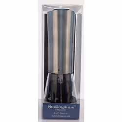 Buckingham Electric Salt and Pepper Premium Grinder Dual 2 in 1 Battery Operated with Adjustable Ceramic Grinders Stainless Steel