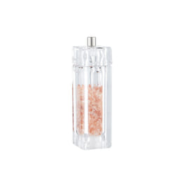 Buckingham Premium Acrylic Salt and Pepper Mill Clear Contemporary Design Adjustable Coarseness & Ceramic Mechanism Easy Refill Compact & Stylish