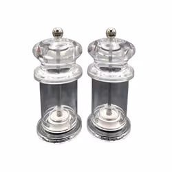 Buckingham Salt and Pepper Mill Set Acrylic Grinder Adjustable Grinding Mechanism for Precise Seasoning Durable Spice Mill fo ...