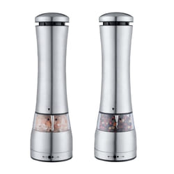 Buckingham Electric Salt and Pepper Mill set Battery Operated with Soft-Touch Push Button Adjustable Coarseness