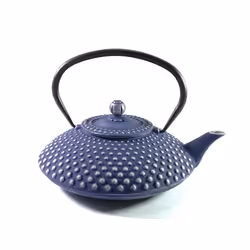 Buckingham Cast Iron Hobnail Teapot Premium Blue Enamel Tea Kettle Traditional Japanese Style Heat Retention Rust-Resistant 1 ...