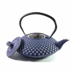 Buckingham Cast Iron Hobnail Teapot Premium Blue Enamel Tea Kettle Traditional Japanese Style Heat Retention Rust-Resistant 1250ml