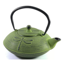 Buckingham Teapot Dragonfly Design Tetsubin Japanese Style with Stainless Steel Mesh Infuser Cast Iron Light Green 800 ml