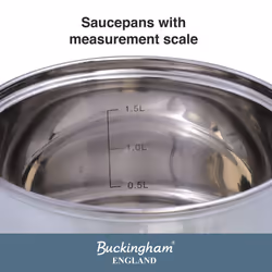 Buckingham Deep Induction Saucepan Cooking Pot with glass lid Premium Quality 2 Litres