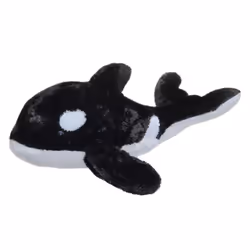Aurora, 06271, Flopsie Splash Orca Whale, 12In, Soft Toy, Black and White, Medium