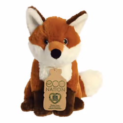 AURORA, 35009, Eco Nation, Fox, 9In, Soft Toy, Brown & White, Red & White