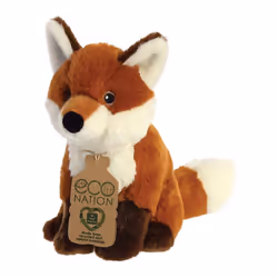 AURORA, 35009, Eco Nation, Fox, 9In, Soft Toy, Brown & White, Red & White