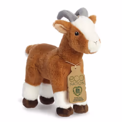 Aurora, 35052 Eco Nation Goat, 10.5In, Recycled Soft Toy, Brown