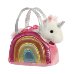 AURORA, Fancy Pals, 61171, Rainbow Unicorn Soft Toy In A Handbag, Gift Idea, Multi-Colour