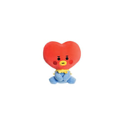 - BT21 Official Merchandise, Baby TATA Sitting Doll 5In, Soft Toy, Blue and Red, Blue & Red