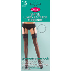 Silky  Luxury Lace Top Stockings 15 Denier One Size - Melon