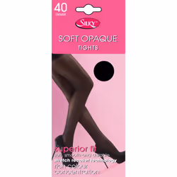 , Black) Silky Womens/Ladies Opaque 40 Denier Tights (1 Pair) - X-Large (48â-54â