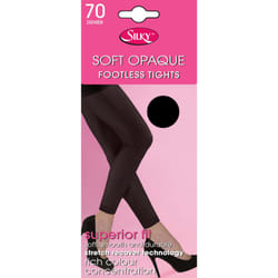 , Black) Silky Womens/Ladies Opaque 70 Denier Footless Tights (1 Pair) - Large (5ft6â-5ft10â