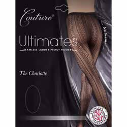 Ultimates Seamless Ladder Proof Tights Design- Charlotte, Black - X-Large