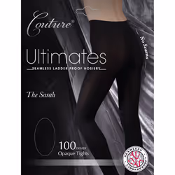 Ultimates Seamless Ladder Proof Tights Design- The Sarah, Black - X-Large
