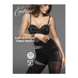 Couture Shapers Tum, Bum and Thigh Tights 50 Denier - Black - Large