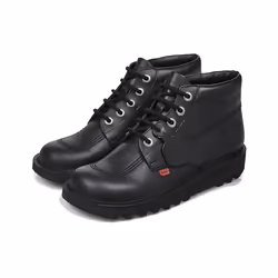 Kickers Kick Hi Core Womens Ladies All Black Chukka Ankle Boots - Black, UK 6