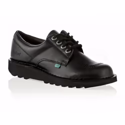 Womens Kickers Kick Lo W Core Lace Up Leather Shoes Black Work School Shoes - UK 6 / EU 39